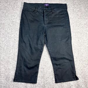 NYDJ 12P Not Your Daughters Jean's Capri Crop Denim Black Summer Festival